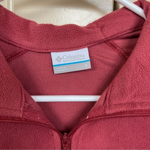Columbia Dark Coral or Pink Half or Quarter Zip Fleece Sweater Size Small - Picture 3 of 10